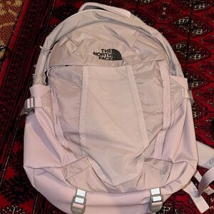 The north face light pink backpack
